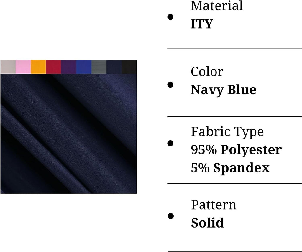 ITY Polyester Spandex Fabric | Navy